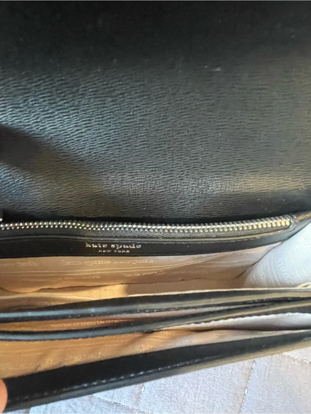 kate spade Black and Cream Polka Dot Crossbody Bag